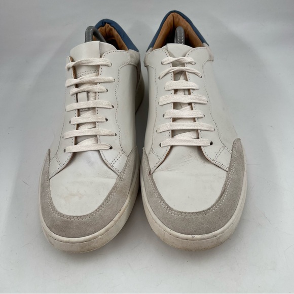 Vittorio Russo Mens Remington-SZ 11-Soft White Blue Leather Lace-Up Sneaker Shoe main image 14